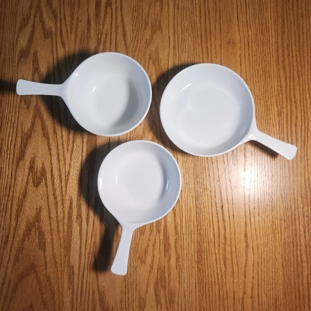 Corning Ware Pots & Skillet Vintage RARE Set Of 3 DURABLE NONTOXIC
